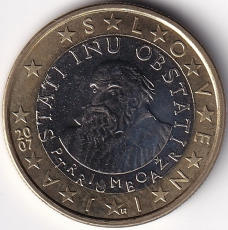 1 Euro Münze Slowenien - 2007 - "Pimoz Trubar"