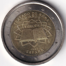 2 Euro Gedenkmünze Spanien - 2007 - "Römische Verträge"