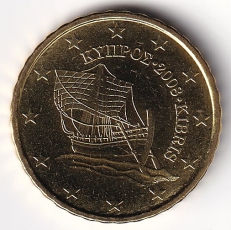 10 Cent Münze Zypern - 2008 - "Handelsschiff"