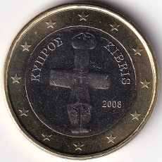 1 Euro Münze Zypern - 2008 - "Idol von Pomos"