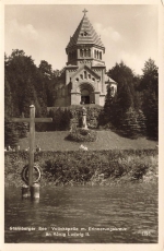 AK Berg / Starnberger See (82335), Votivkapelle m. Erinnerungskreuz a. König Ludwig II, n. gelaufen