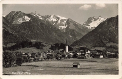 AK Oberstdorf.i./Allg (87561), Ortsansicht , gelaufan am 23.07.1937 (Obersdorf)