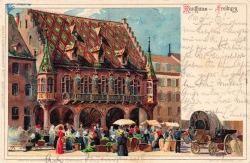 AK Freiburg i. B. (79098) Rathaus - Freiburg, gelaufen am 09.11.1900 (Freiburg)