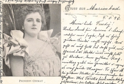 AK Künstlerkarte, "Gruss aus Marienbad - PRINZESS CHIMAY", gelaufen am 09.08.1897 (Marienbad)