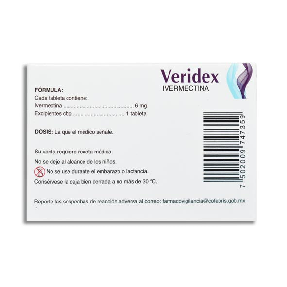 Veridex (ivermectin) 2tab 6mg Veridex (ivermectin) 2tab 6mg