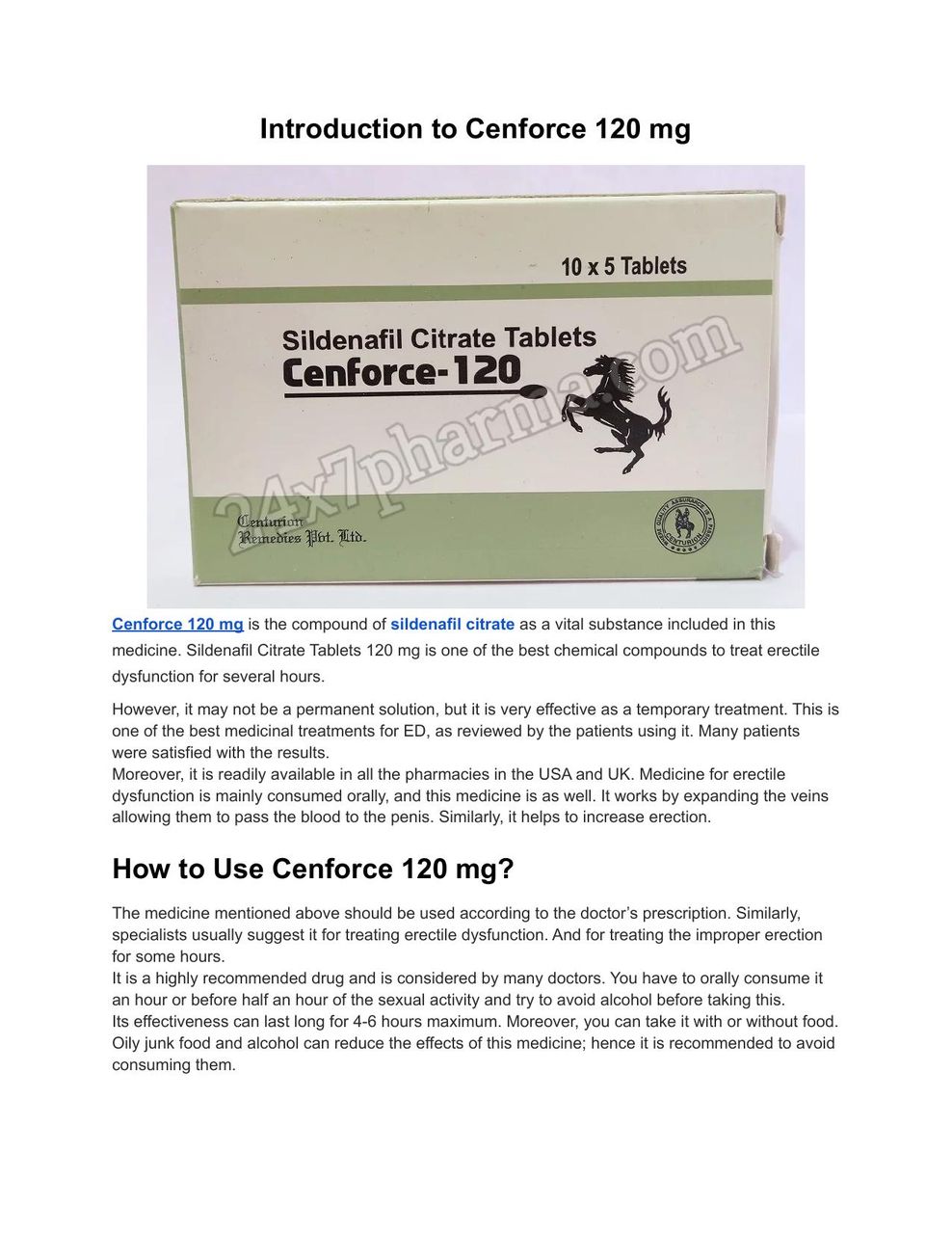 Sildenafil citrate 120 mg cenforce