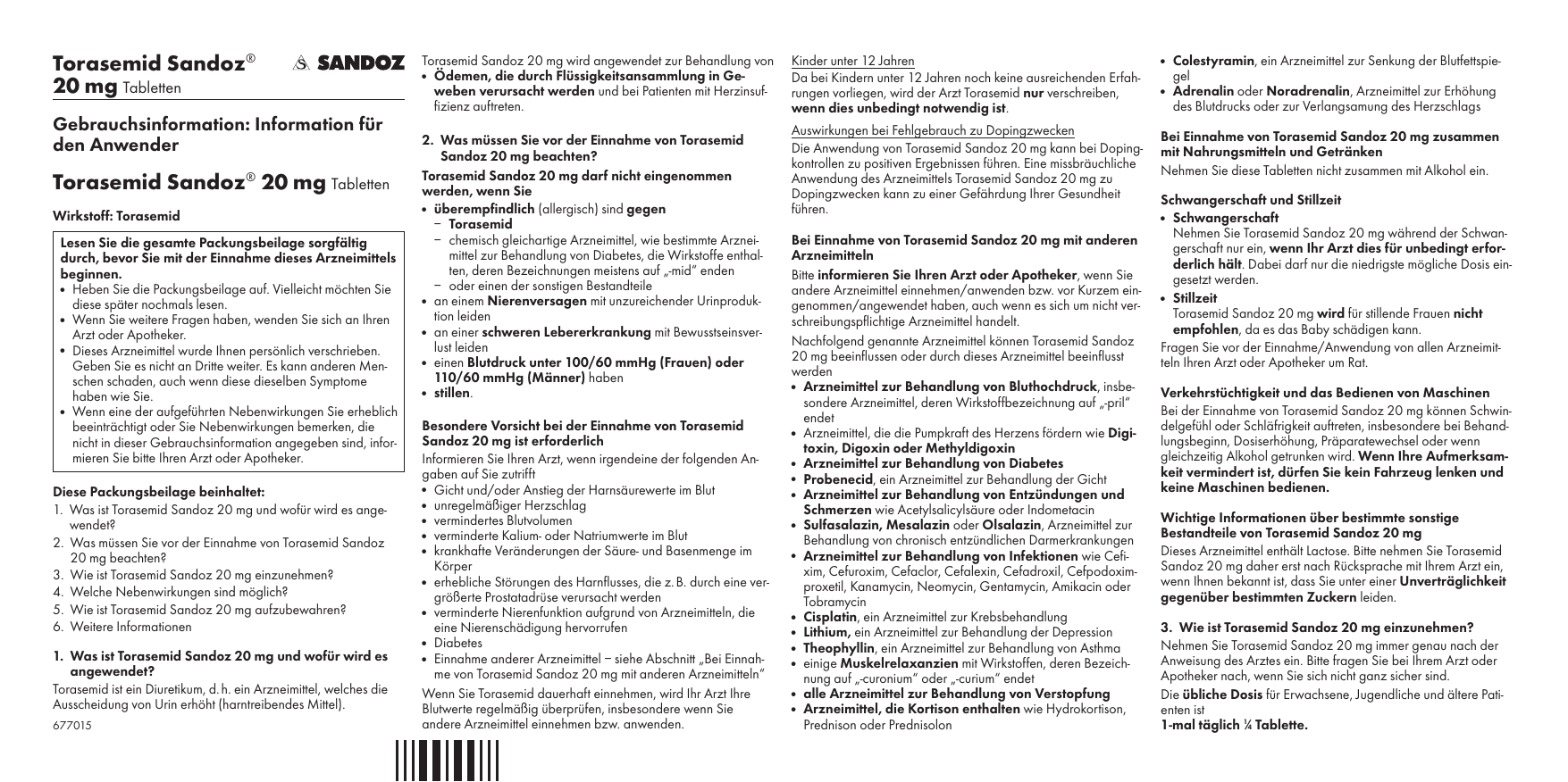 Torasemid 20 mg tabletten