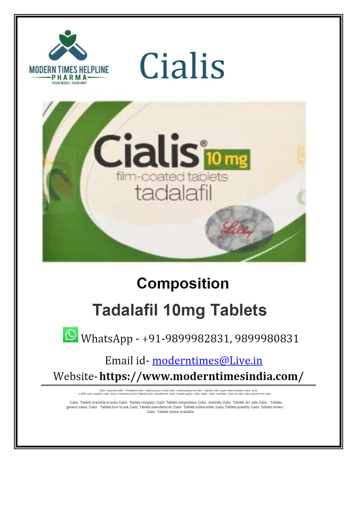 Cialis 10mg Online Kaufen