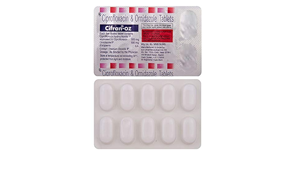 ciprofloxacin 500mg & ornidazole 500 mg