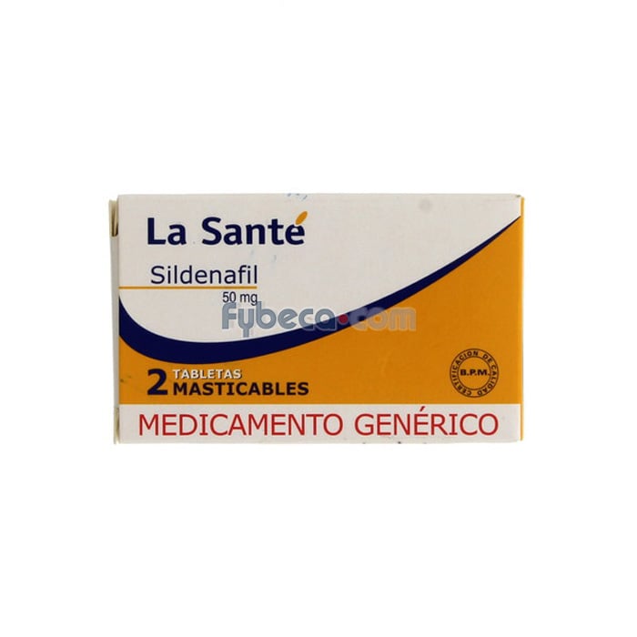 Sildenafil 50mg X 2 Tabletas Masticable