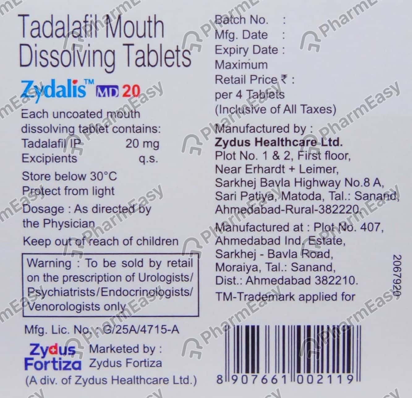 tadalafil 5 mg zydus