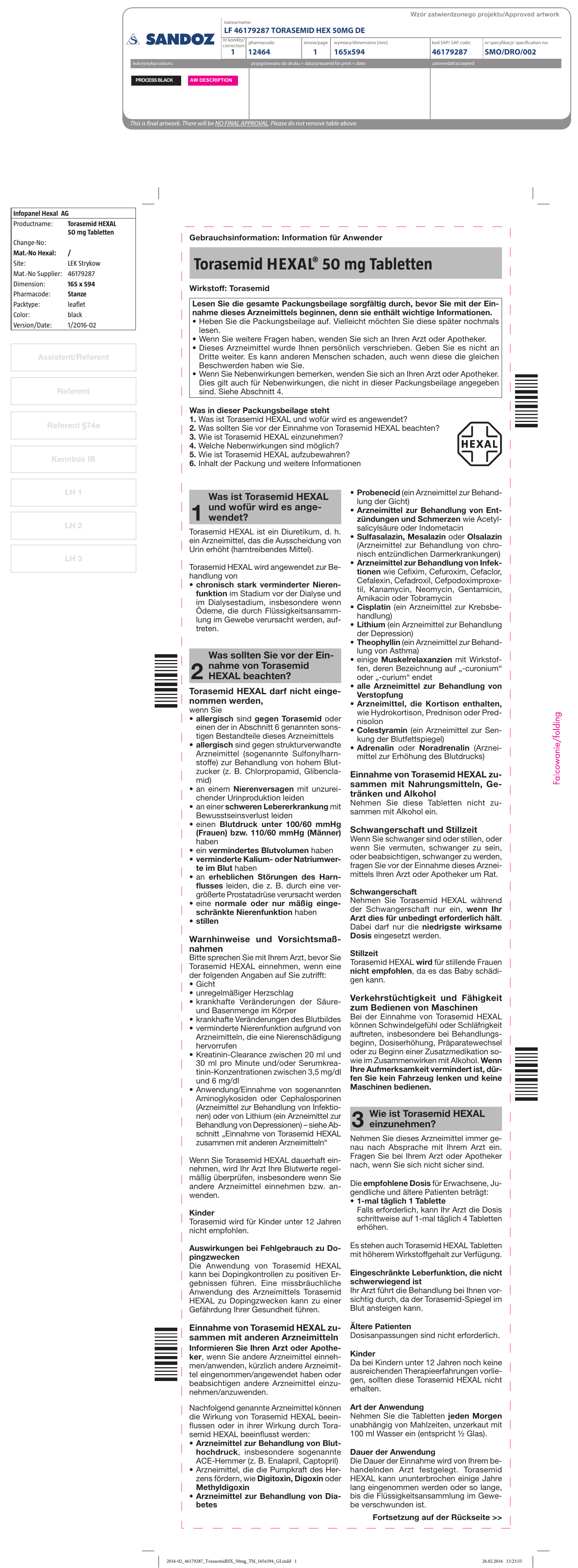 Torasemid Hexal Tabletten