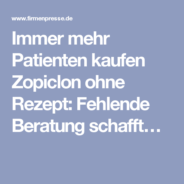 Zopiclon kaufen rezeptfrei